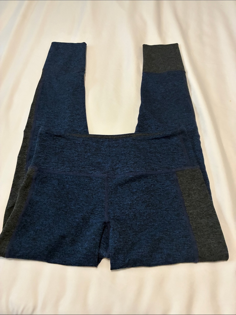 Woman Navy and Charcoal Colorblock Leggings